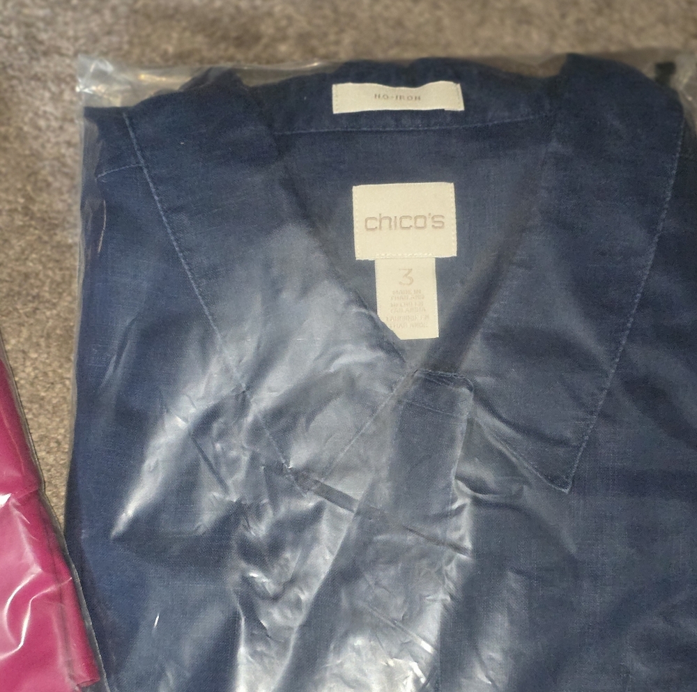 Chico's Navy No-Iron Shirt
